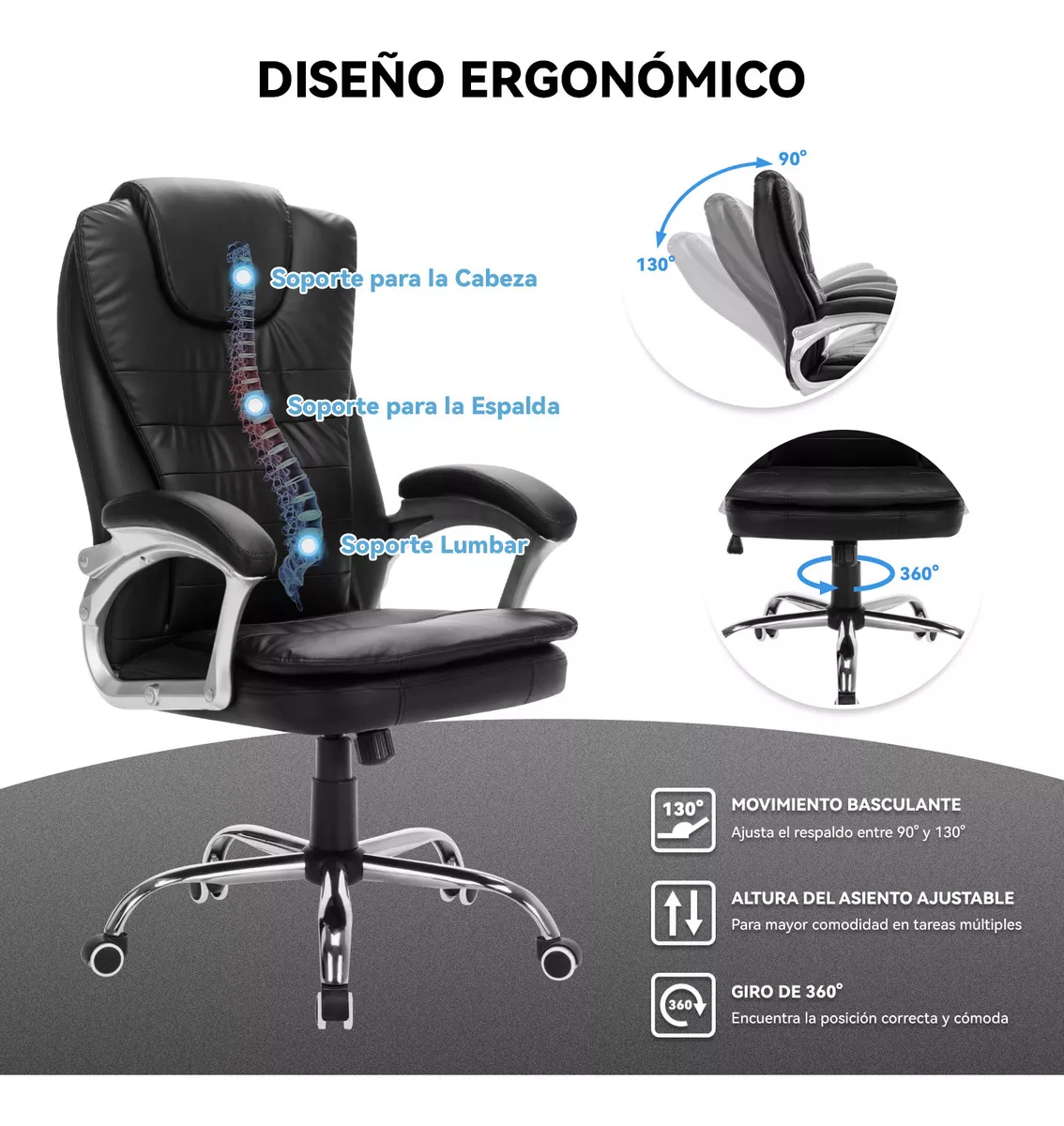 SILLA SOLANA EJECUTIVA SILLA DE OFICINA ERGONÓMICA - 4