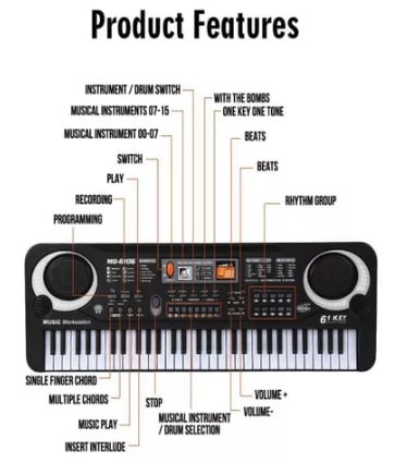 TECLADO ELECTRÓNICO DE PIANO DE ESTILO PROFESIONAL - 3