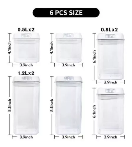 SET DE 7 CONTENEDORES HERMETICOS DE PLASTICO - 4