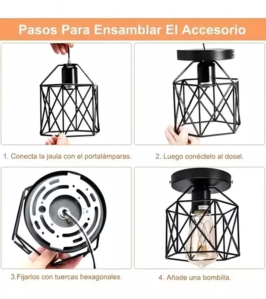 2 LÁMPARAS COLGANTE METAL - 3