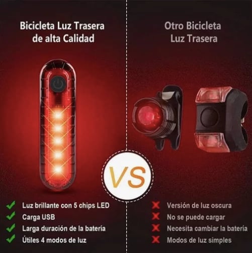 LUCES DELANTERAS Y TRASERAS PARA LLUVIA BICICLETA - 4