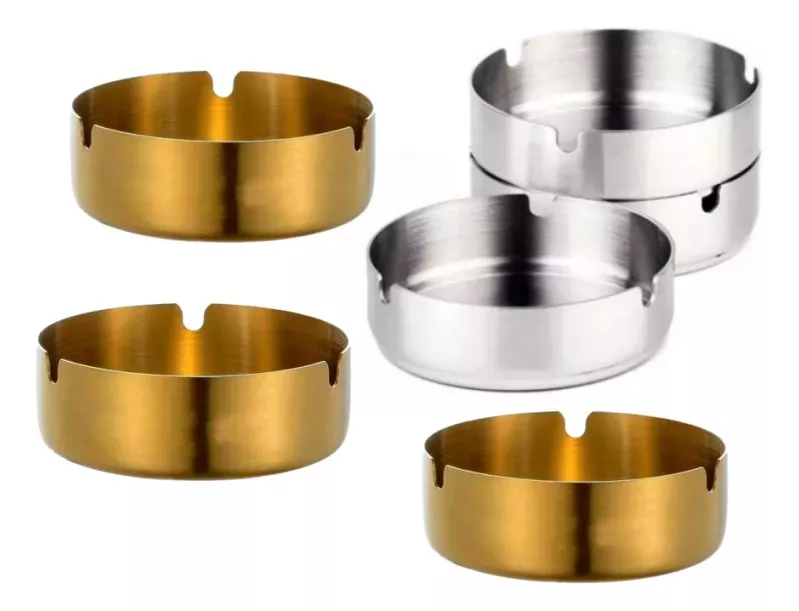 PACK DE 6 CENICEROS ACERO INOXIDABLE - 5