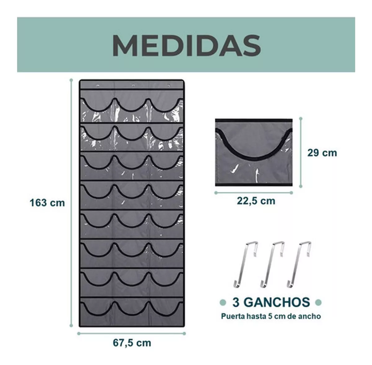 ORGANIZADOR GORRAS GORROS JOCKEY DETRÁS DE PUERTA - 5