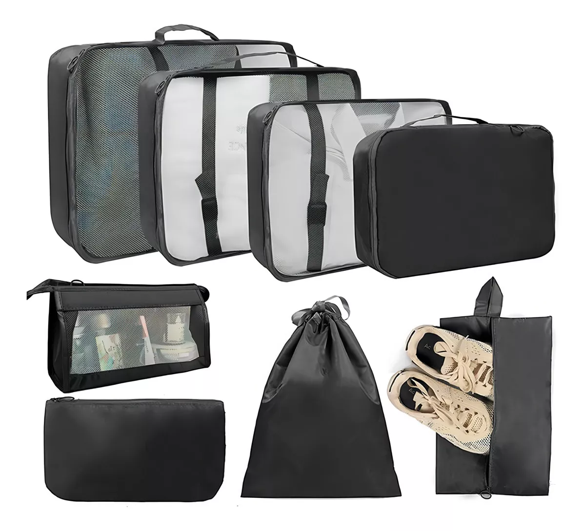 JUEGO DE 8 BOLSAS ORGANIZADORAS DE MALETAS - 1