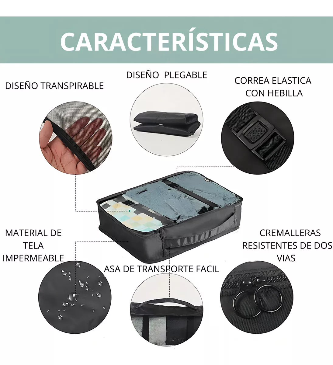 JUEGO DE 8 BOLSAS ORGANIZADORAS DE MALETAS - 5