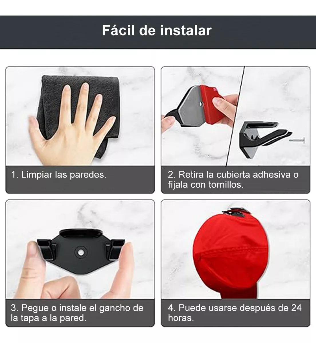 SET 10GANCHO ORGANIZADOR DE GORRAS - 3