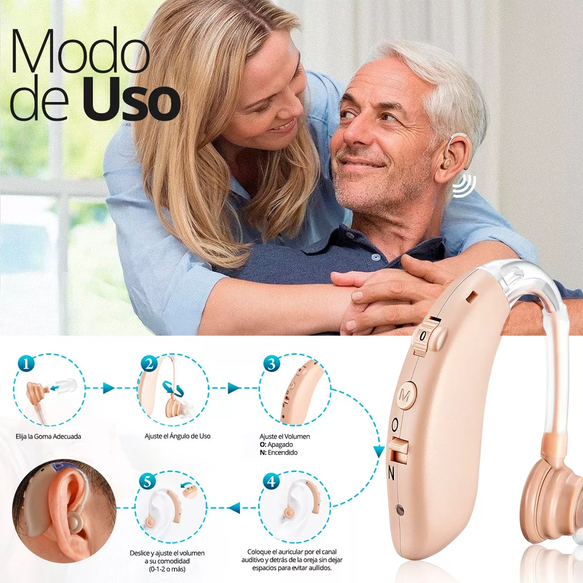 AUDÍFONO PARA SORDOS RECARGABLE ORTOPÉDICO - 5