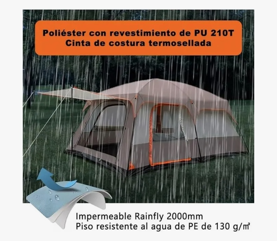 TIENDA DE CAMPAÑA GRANDE PARA 8-12 PERSONAS - 3