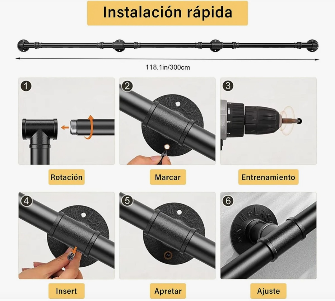 BARANDAL DE PASAMANOS ESCALERAS 3M - 7