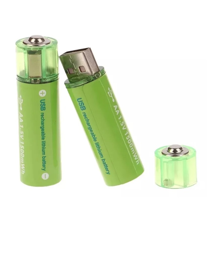 PACK X2 PILAS RECARGABLES USB PILA AA RECARGABLE DOBLE A