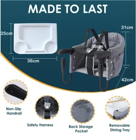 SILLA DE COMER ASIENTO PLEGABLE PARA NIÑOS - 2