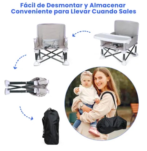 ASIENTO ELEVADOR PORTATIL COMEDOR PLEGABLE PARA BEBE - 2