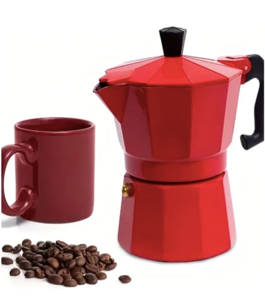 CAFETERA ITALIANA ALUMINIO ROJA - 1