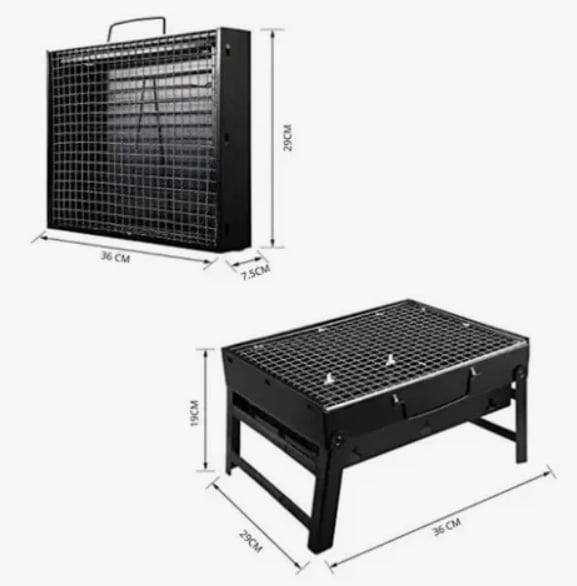 MINI PARRILLERA PLEGABLE DE CARBON - 6