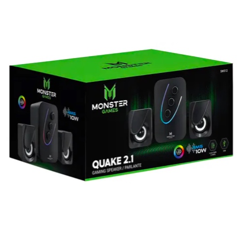 AMPLIFICADOR SUBWOOFER MONSTER GAMES QUAKE 2.1 COLOR NEGRO - 4