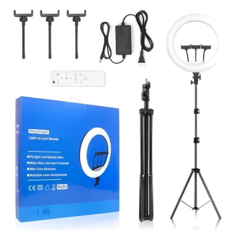 ARO DE LUZ PROFESIONAL DE 45 CM + TRIPODE - 1