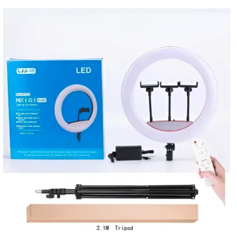 ARO DE LUZ PROFESIONAL DE 45 CM + TRIPODE - 4