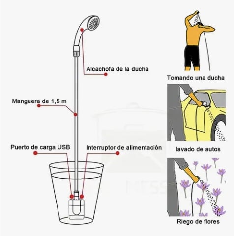 DUCHA PORTATIL PARA CAMPING - 5