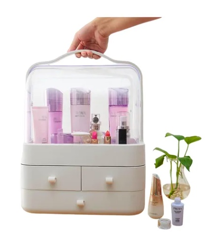CAJA ORGANIZADOR DE COSME TICOS PORTATIL MULTIUSO - 3