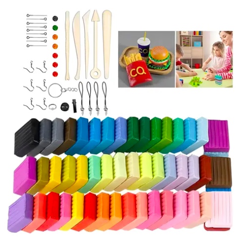 ARCILLA POLIME RICA CON 50 COLORES Y ACCESORIOS - 1