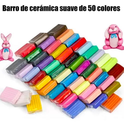 ARCILLA POLIME RICA CON 50 COLORES Y ACCESORIOS - 2