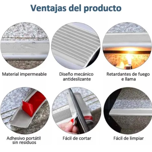TIRAS ANTIDESLIZANTES DE GOMA 3M PARA ESCALERAS - 4