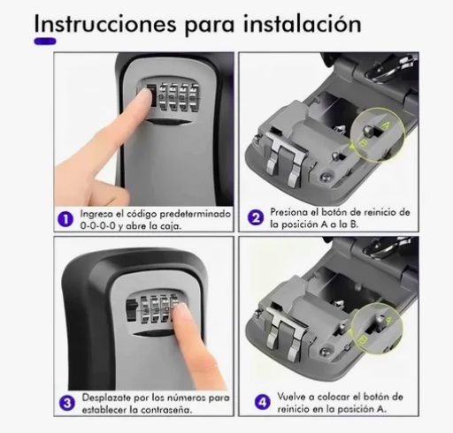 CAJA DE SEGURIDAD DE METAL CON CLAVE PARA LLAVES - 3
