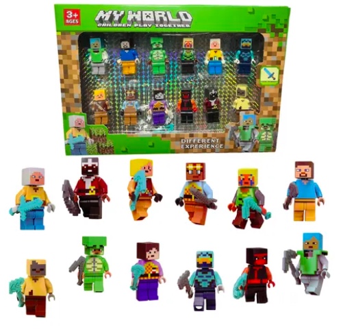 SET MINECRAFT 12 FIGURAS ARMABLES - 1
