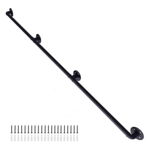 PASAMANOS DE TUBO NEGRO ESCALERA DE 3M - 5