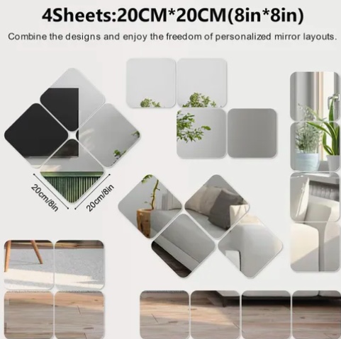PACK 20 ESPEJOS ADHESIVOS DECORATIVOS 20 X 20CM - 2