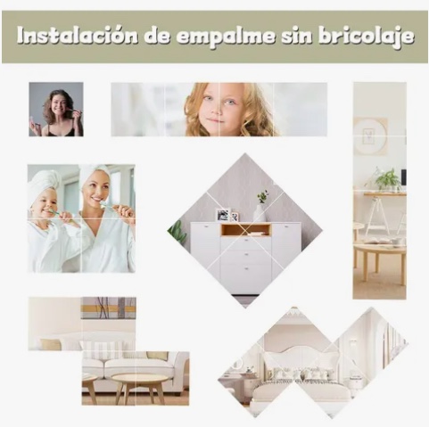 PACK 30 ESPEJOS ADHESIVOS DECORATIVOS 15 X 15CM - 5