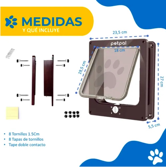 PUERTA ABATIBLE PARA MASCOTA PORTE PEQUEÑO - 2