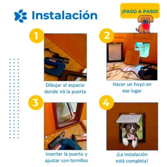 PUERTA ABATIBLE PARA MASCOTA PORTE PEQUEÑO - 4