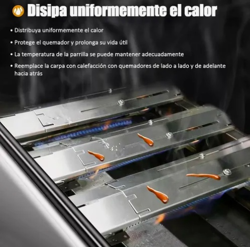 DIFUSOR DE FUEGO AJUSTABLE DE CALOR LLAMA PARRILLA A GAS - 3