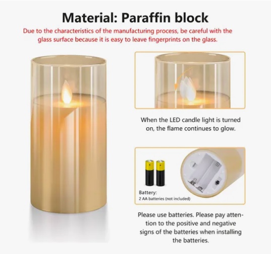 VELAS LED PARPADEANTE EFECTO LLAMA - 3