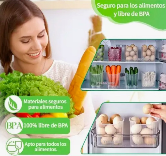 ORGANIZADOR TRANSPARENTE PARA FRIGORIFICO DE 6 PIEZAS - 2