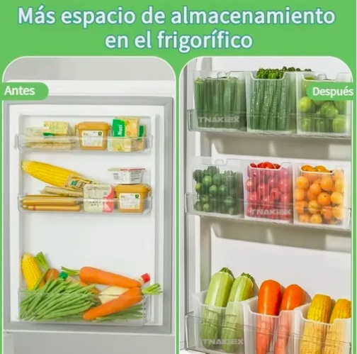 ORGANIZADOR TRANSPARENTE PARA FRIGORIFICO DE 6 PIEZAS - 3