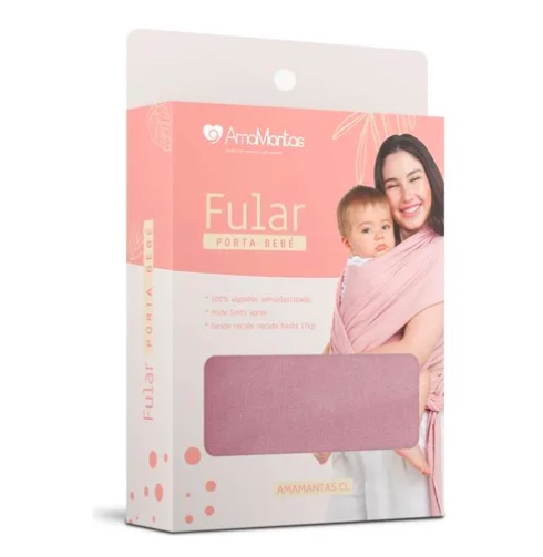 FULAR PORTABEBE SEMIELASTICADO 100% ALGODON PALO ROSA - 1