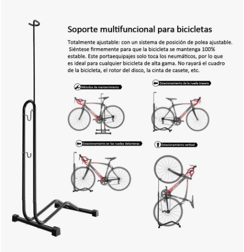 3 EN 1 SOPORTE ESTACIONAMIENTO DE VERTICAL BICICLETERO - 4
