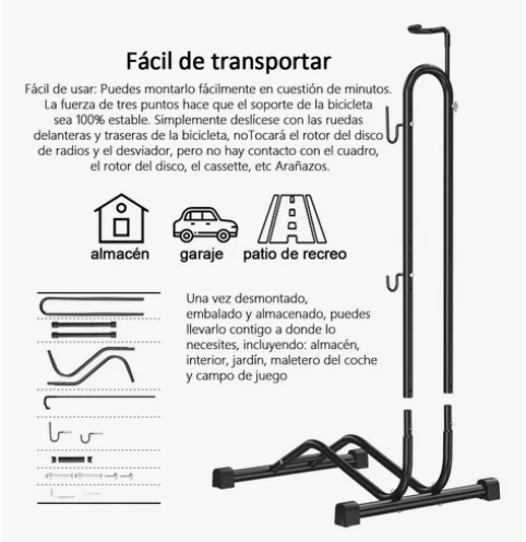 3 EN 1 SOPORTE ESTACIONAMIENTO DE VERTICAL BICICLETERO - 5