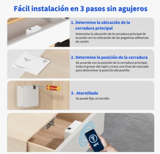 CERRADURA DE GABINETE INTELIGENTE OCULTA - 6