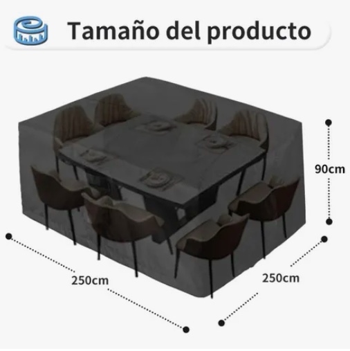 FUNDA CUBIERTA MESA JARDIN EXTERIOR IMPERMEABLE - 5