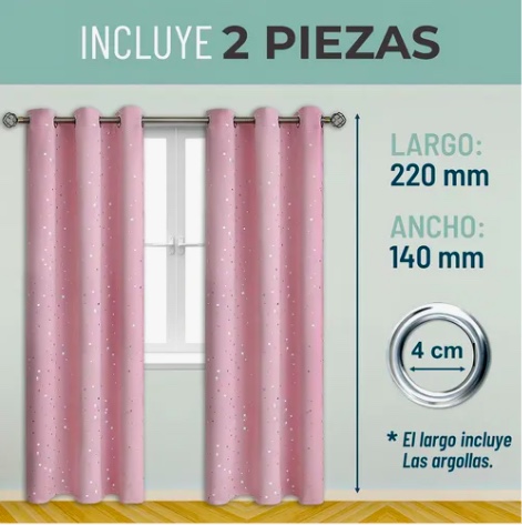 CORTINA SEMI BLACKOUT ROSADO - 4