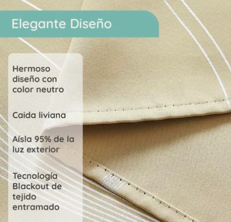 CORTINA BLACKOUT BEIGE - 3