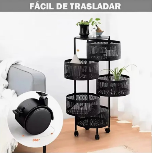 CARRO ORGANIZADOR RUEDAS NEGRO - 2