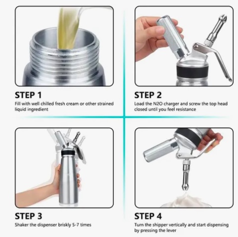 CREMA BATIDA DISPENSADOR DE ACERO INOXIDABLE - 5