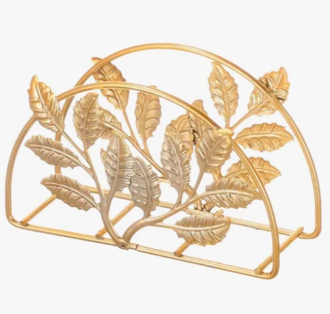 SERVILLETERO DE ALUMINIO COLOR FLOR - DORADO - 1