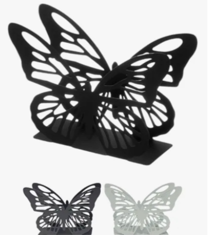 SERVILLETERO DE ALUMINIO MARIPOSA NEGRO - 1