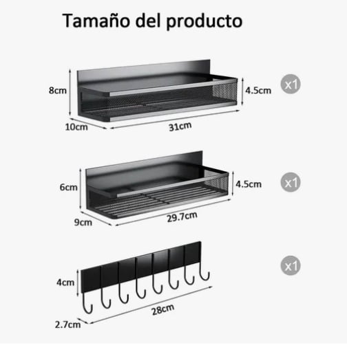 KIT 2 ESPECIERO MAGNE TICO RACK ORGANIZADOR MULTIUSO - 2