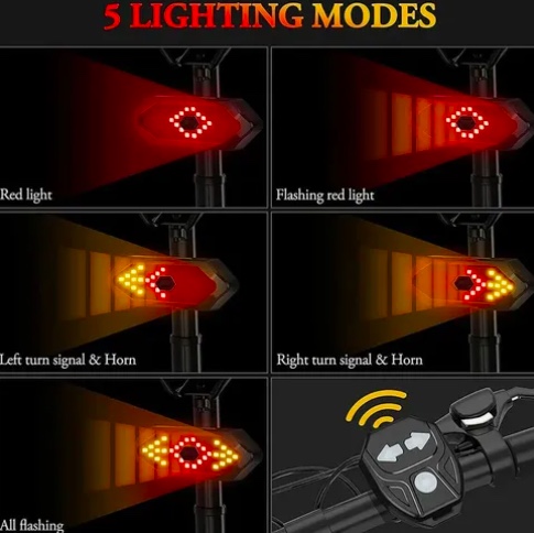 LUZ TRASERA POTENTE PARA BICICLETA SEÑALIZACION INALAMBRICA - 5